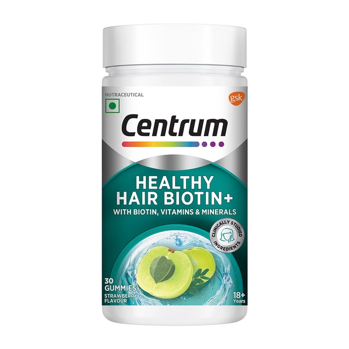 Centrum Healthy Hair Biotin+ 30 Gummies  Centrum Healthy Hair Biotin+ 30 Gummies