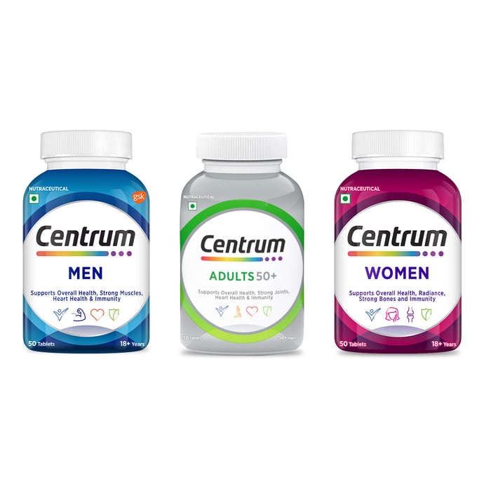 Centrum Adults 50+, Men & Women (50 Tablets Each)  Centrum Adults 50+, Men & Women (50 Tablets Each)