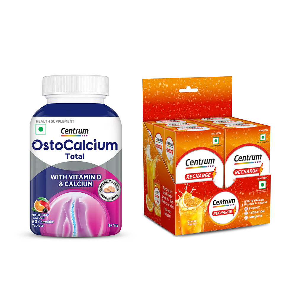 Centrum OstoCalcium Total Chewable 60 Tablets & Recharge