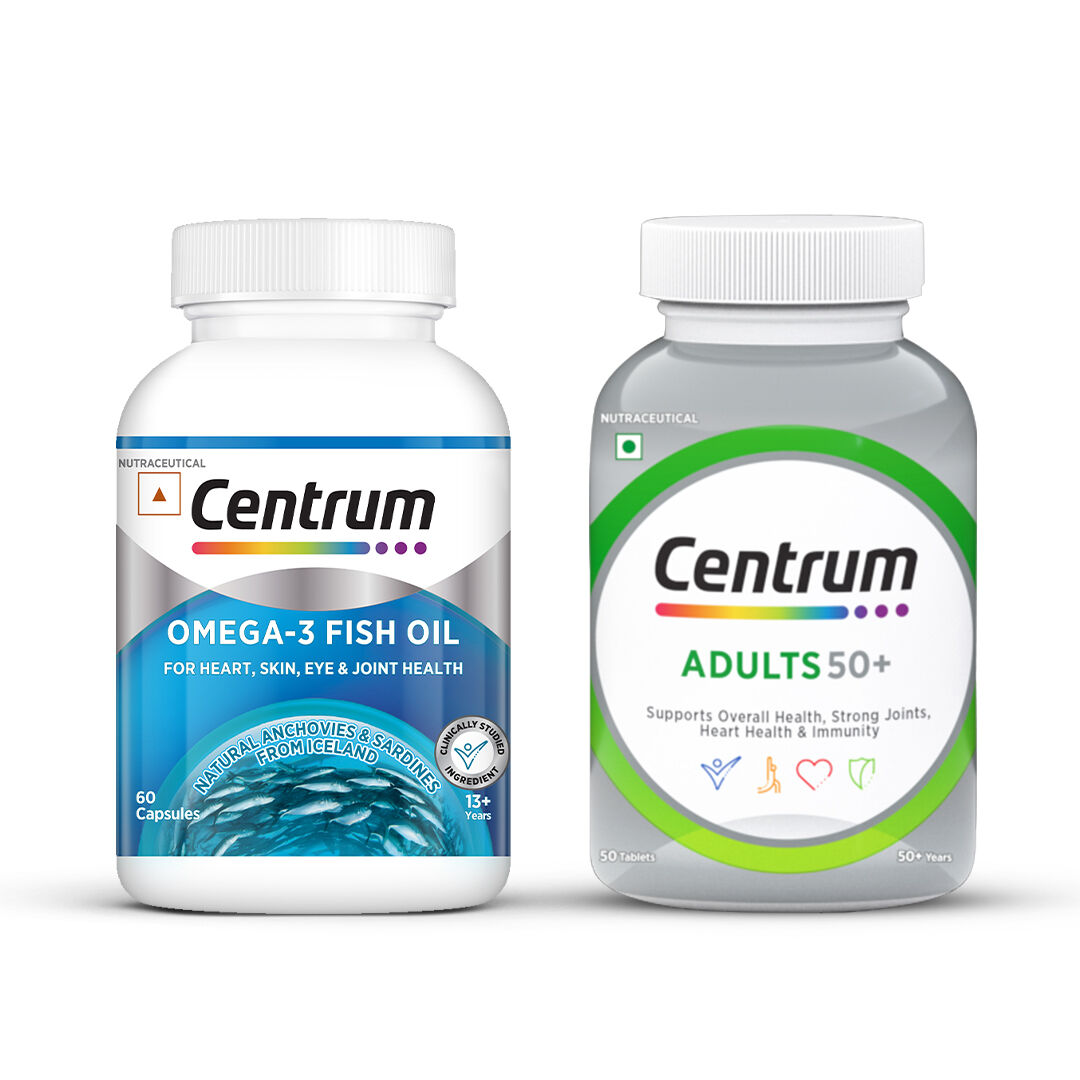 Centrum Adults 50+ 50 Tablets & Centrum Omega-3 Fish Oil 60 Capsules