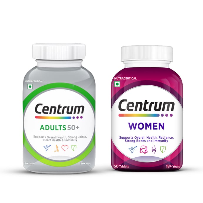 Centrum Adults Age 50+ (50 Tablets) & Centrum Women (50 Tablets)  Centrum Adults Age 50+ (50 Tablets) & Centrum Women (50 Tablets)