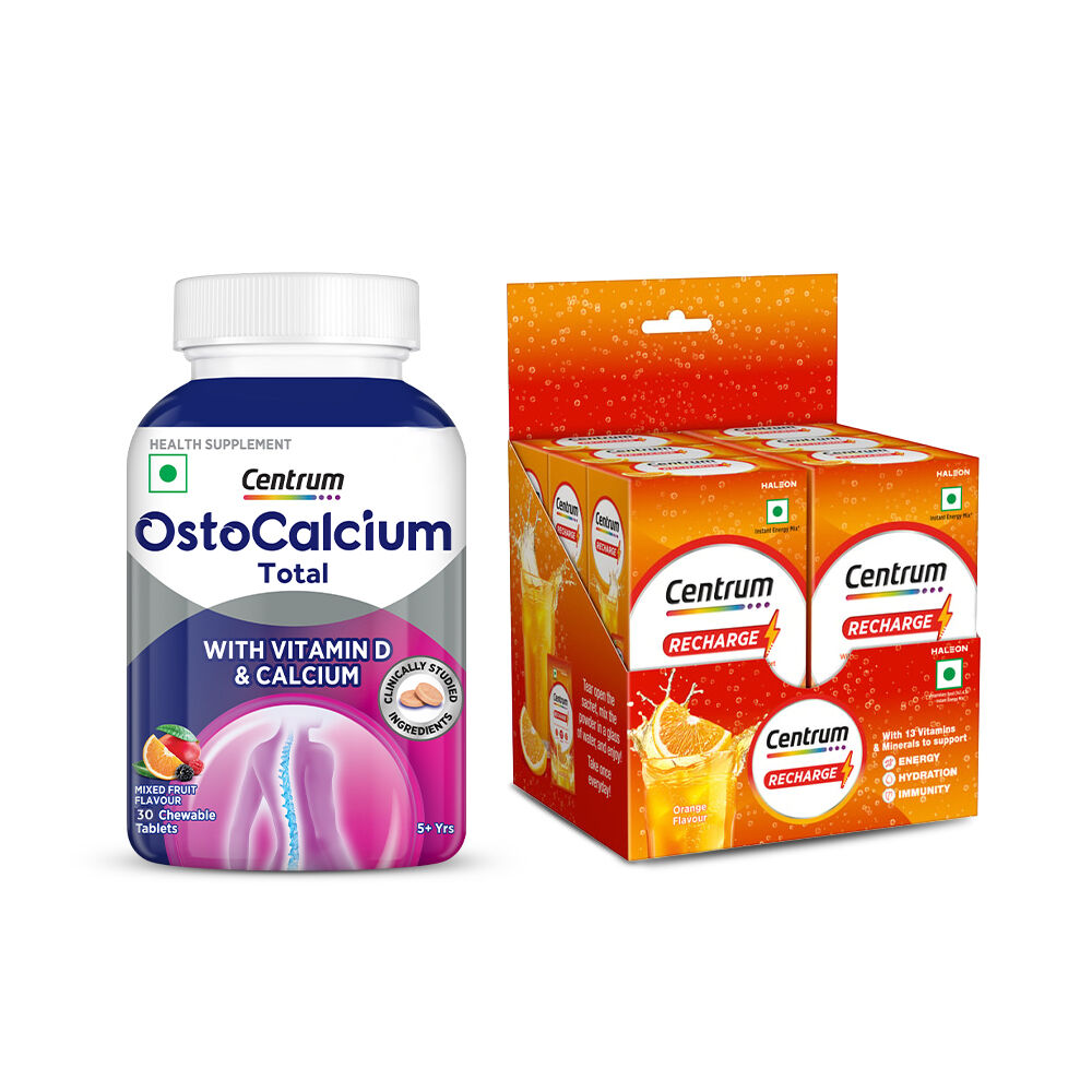 Centrum OstoCalcium Total Chewable 30 Tablets & Recharge